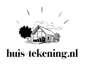 Zwart wit tekening huis